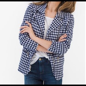 Gingham Moto Jacket